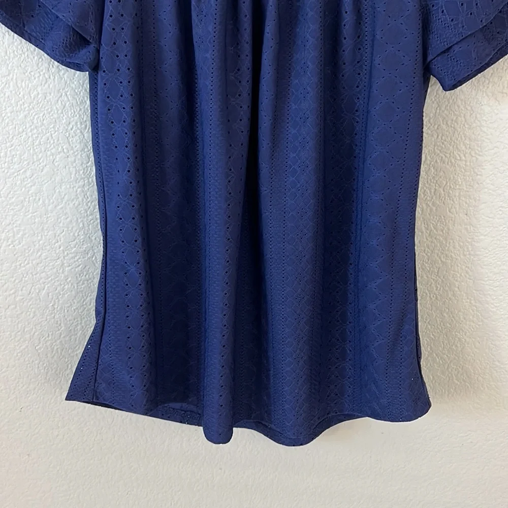 Kim Rogers Navy Blue Crochet Top